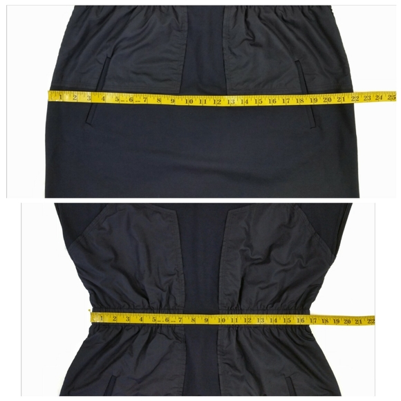 Elie Tahari Large Navy Comfortable Dress (B) - Picture 5 of 7